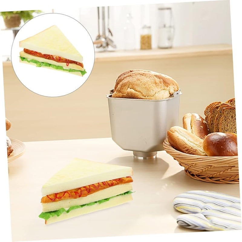 GLEAVI 2 Pcs Artificial Sandwich Model PU Simulation Food Prop for Photography Display Kitchen Decor - Image 4